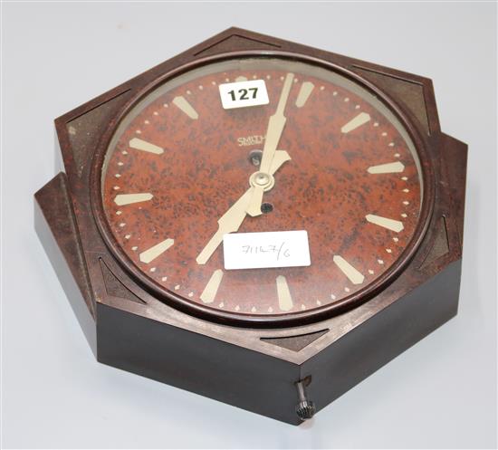 Smith 1950s electric bakelite wall clock
